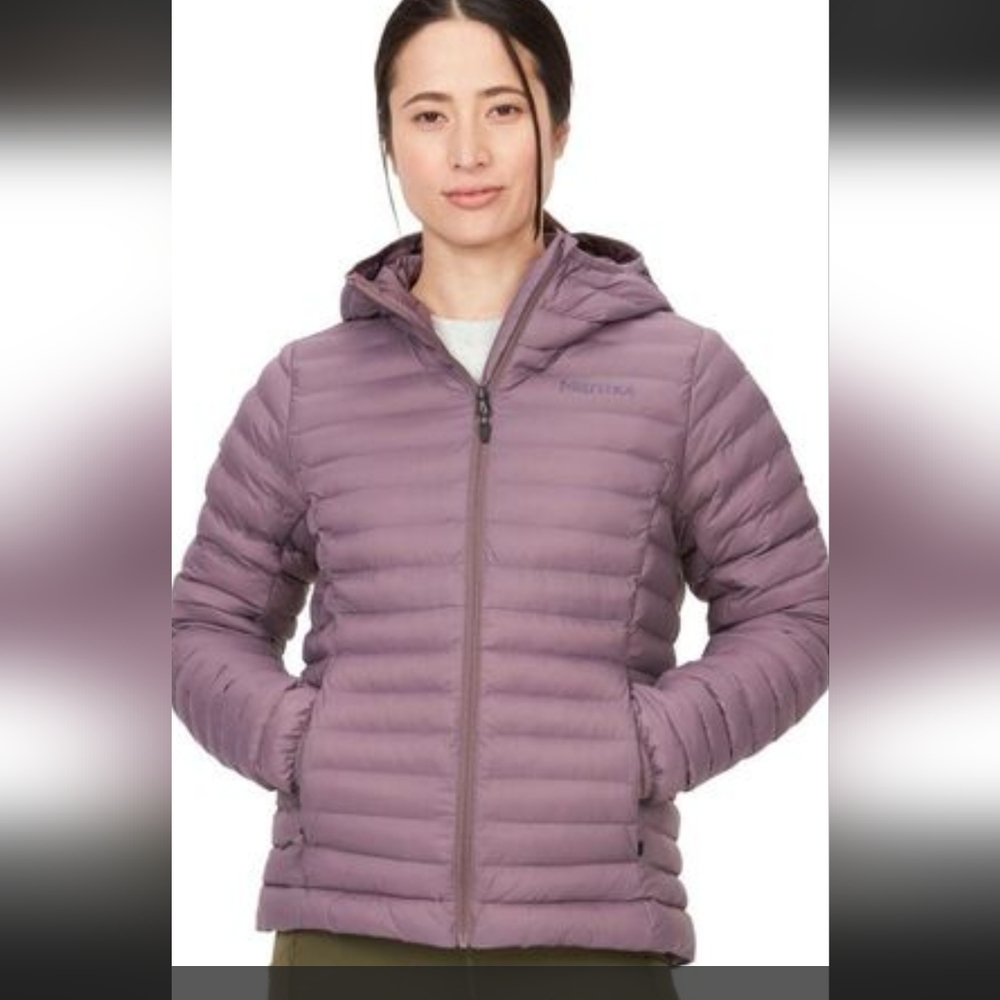 Marmot Purple Puffer Jacket with Hood